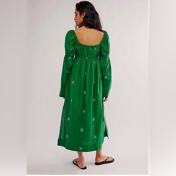 Free People Emory Green Embroidered Midi Dress - Picture 2 of 10